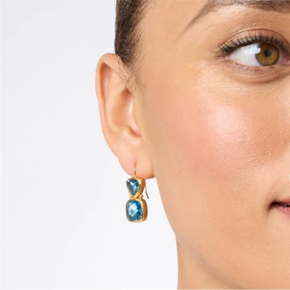 JULIE VOS® Aquitaine Wire Rare 2-tone IRIDESCENT CORAL & Peach Ice Drop Earrings - Picture 3 of 6